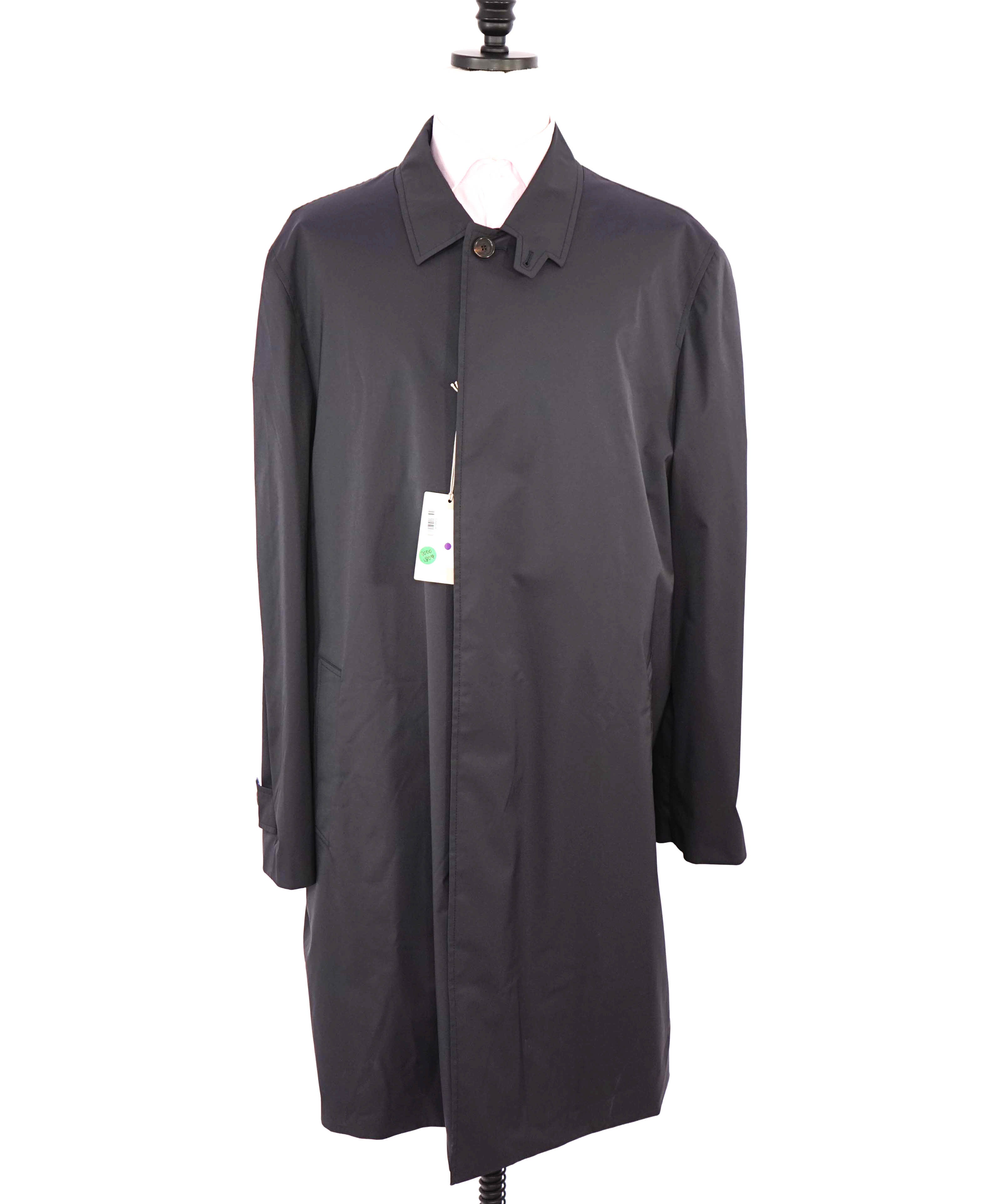 $3,150 BRIONI - Midnight Navy Water Proof PACKABLE Logo Car Coat  - 50US (5XL)
