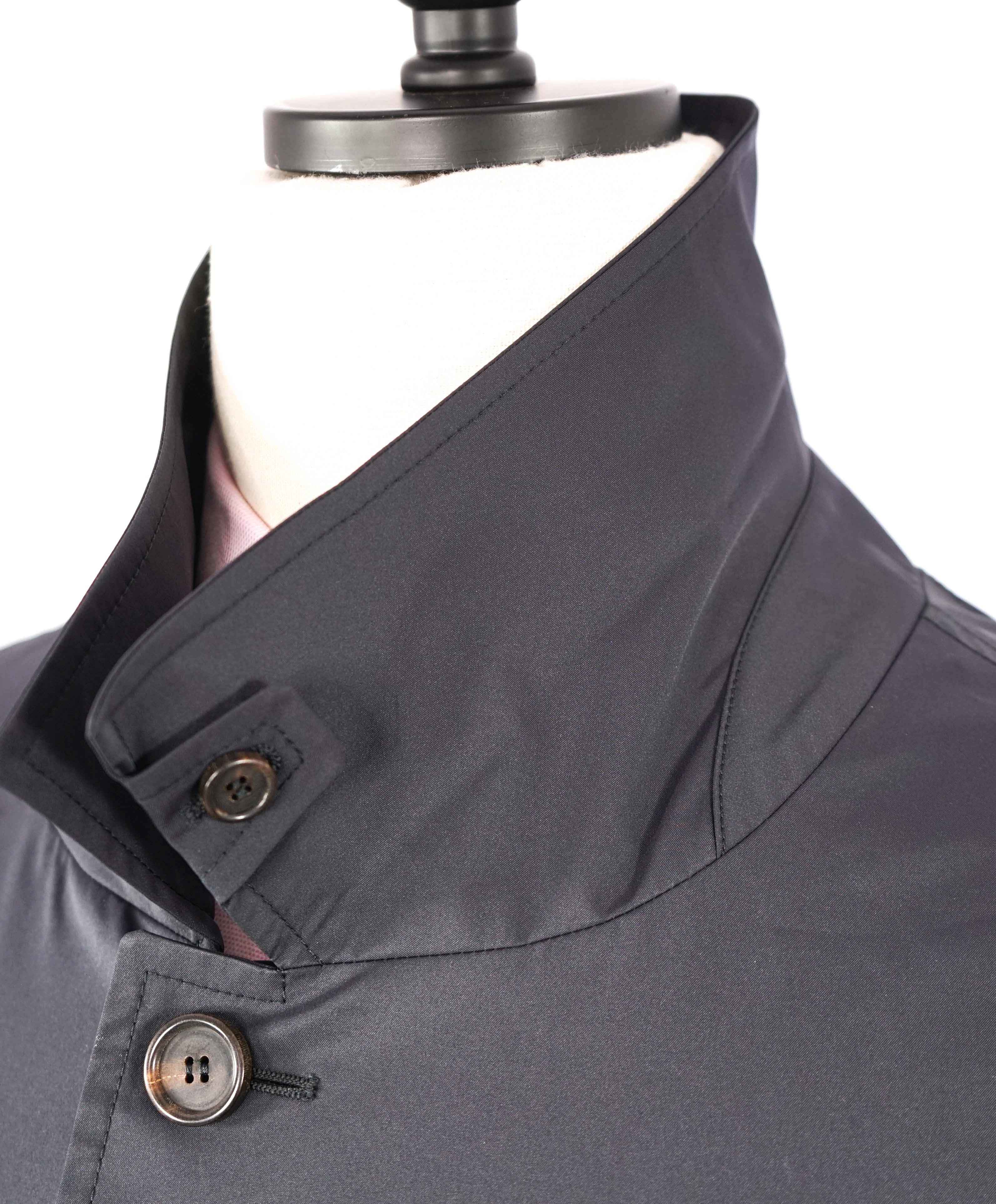 $3,150 BRIONI - Midnight Navy Water Proof PACKABLE Logo Car Coat  - 50US (5XL)
