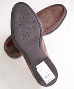$750 SANTONI - Brown Suede Soft Slip-On Loafers - 8 D US