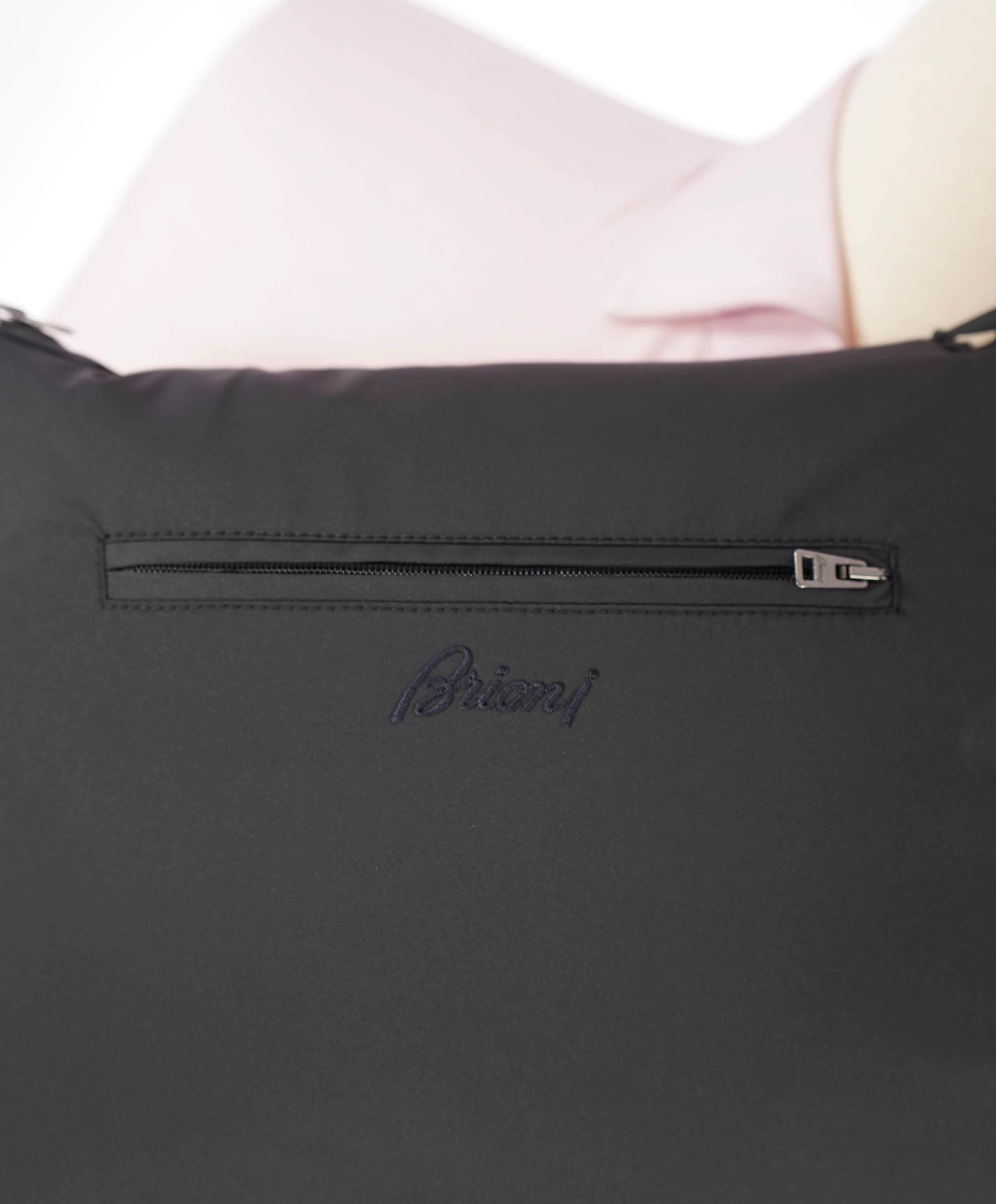 $3,150 BRIONI - Midnight Navy Water Proof PACKABLE Logo Car Coat  - 50US (5XL)