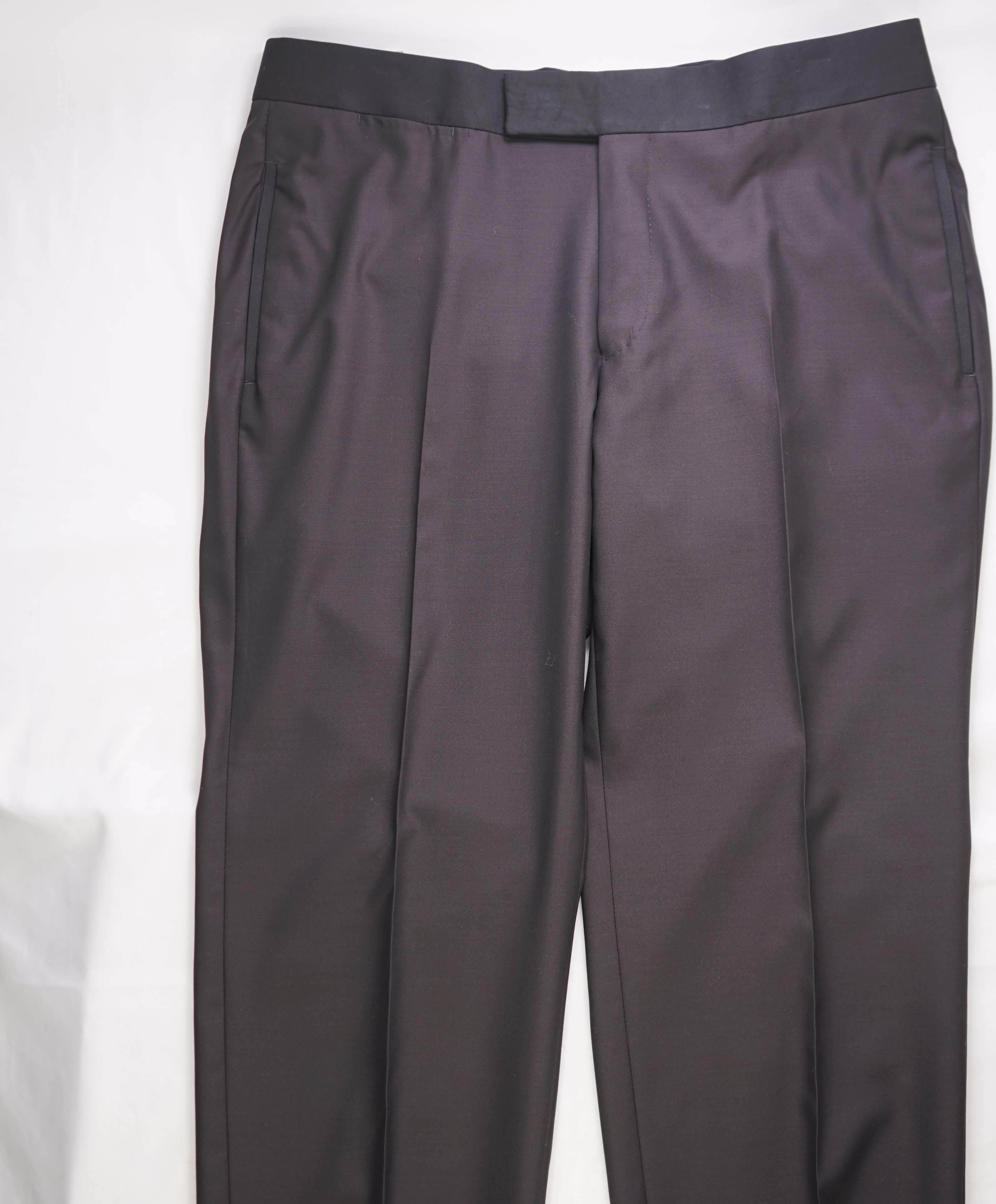 ERMENEGILDO ZEGNA - Brown/Burgundy SILK Tuxedo Dinner Pants - 36W (54EU)