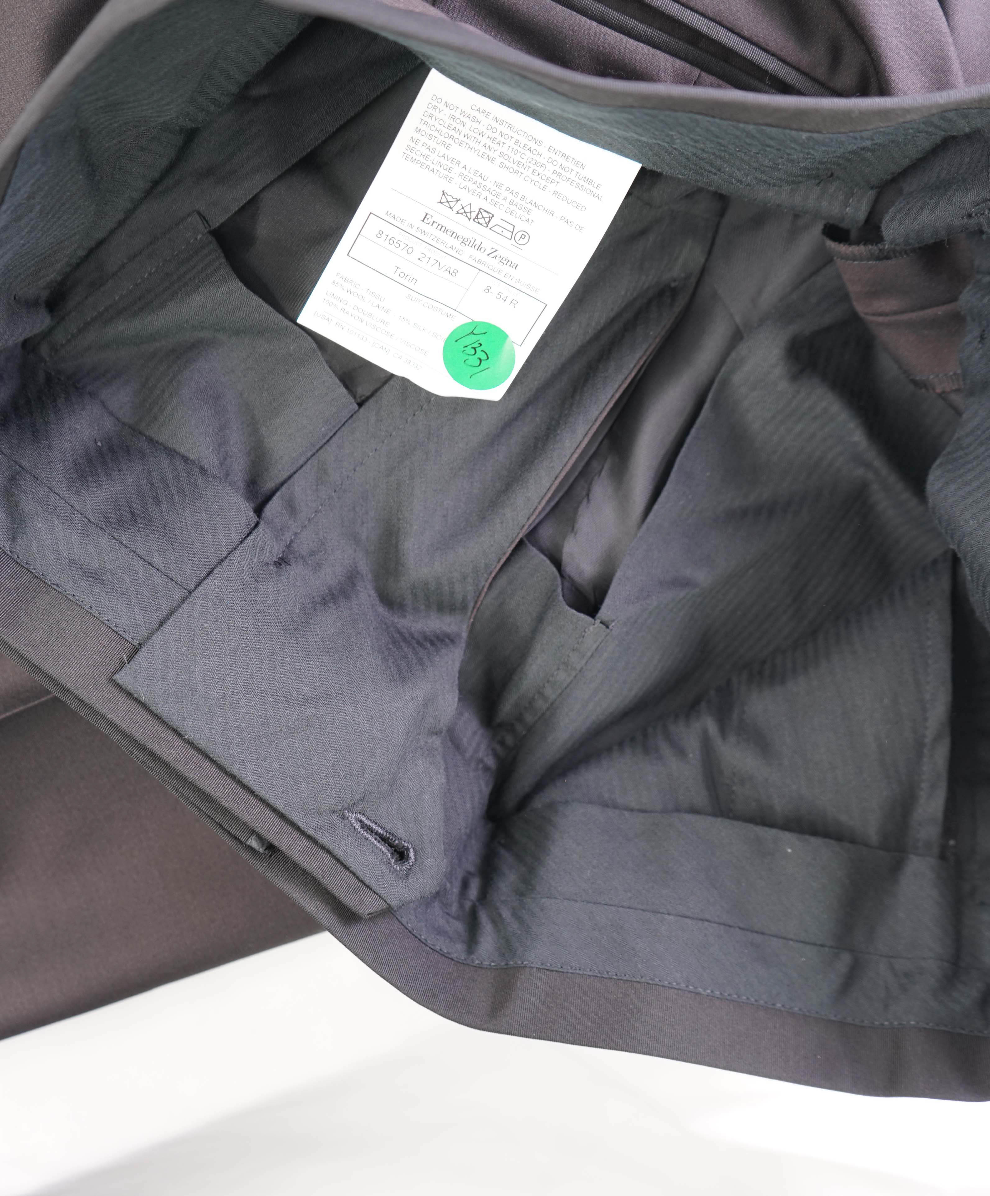 ERMENEGILDO ZEGNA - Brown/Burgundy SILK Tuxedo Dinner Pants - 36W (54EU)