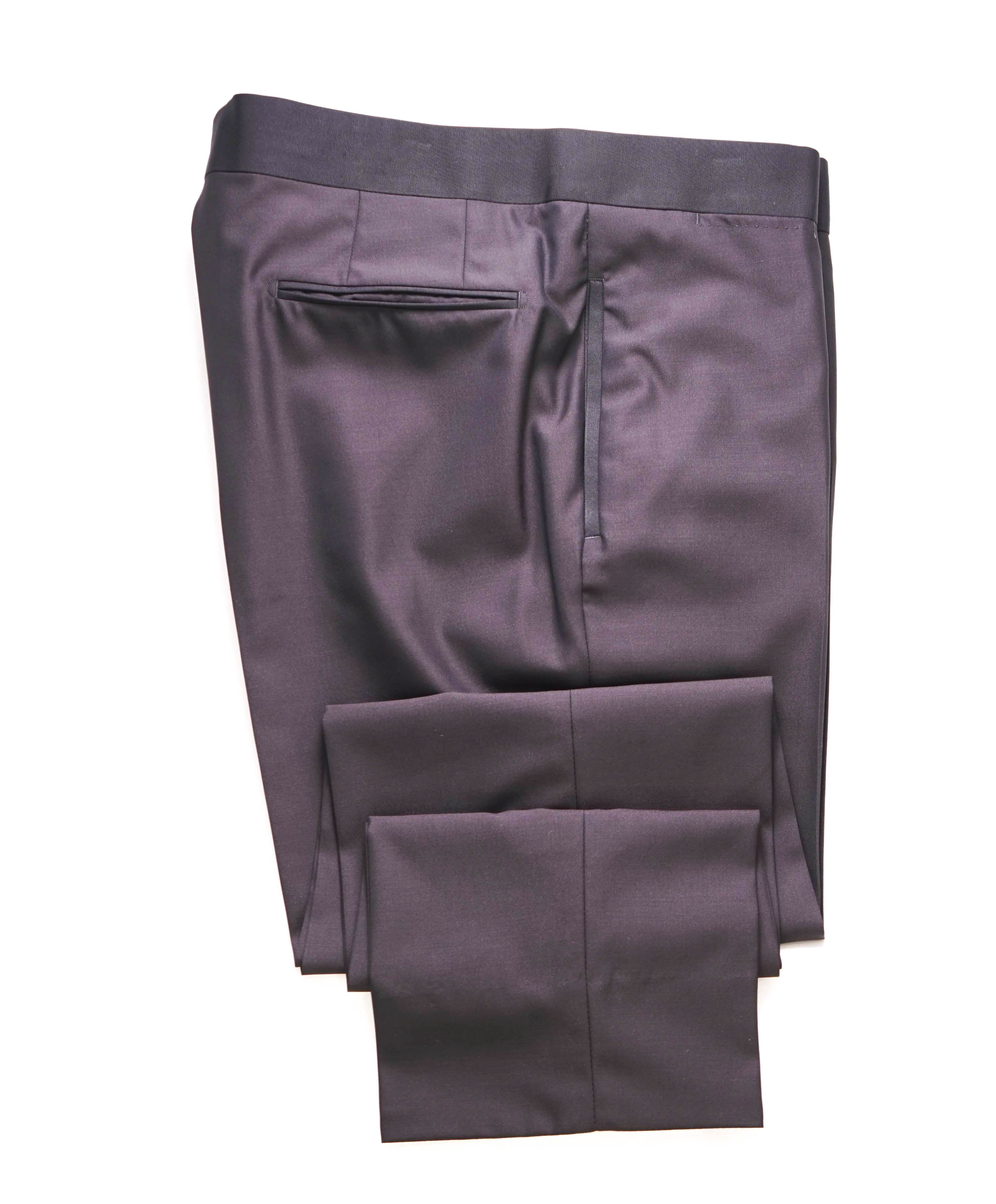 ERMENEGILDO ZEGNA - Brown/Burgundy SILK Tuxedo Dinner Pants - 36W (54EU)