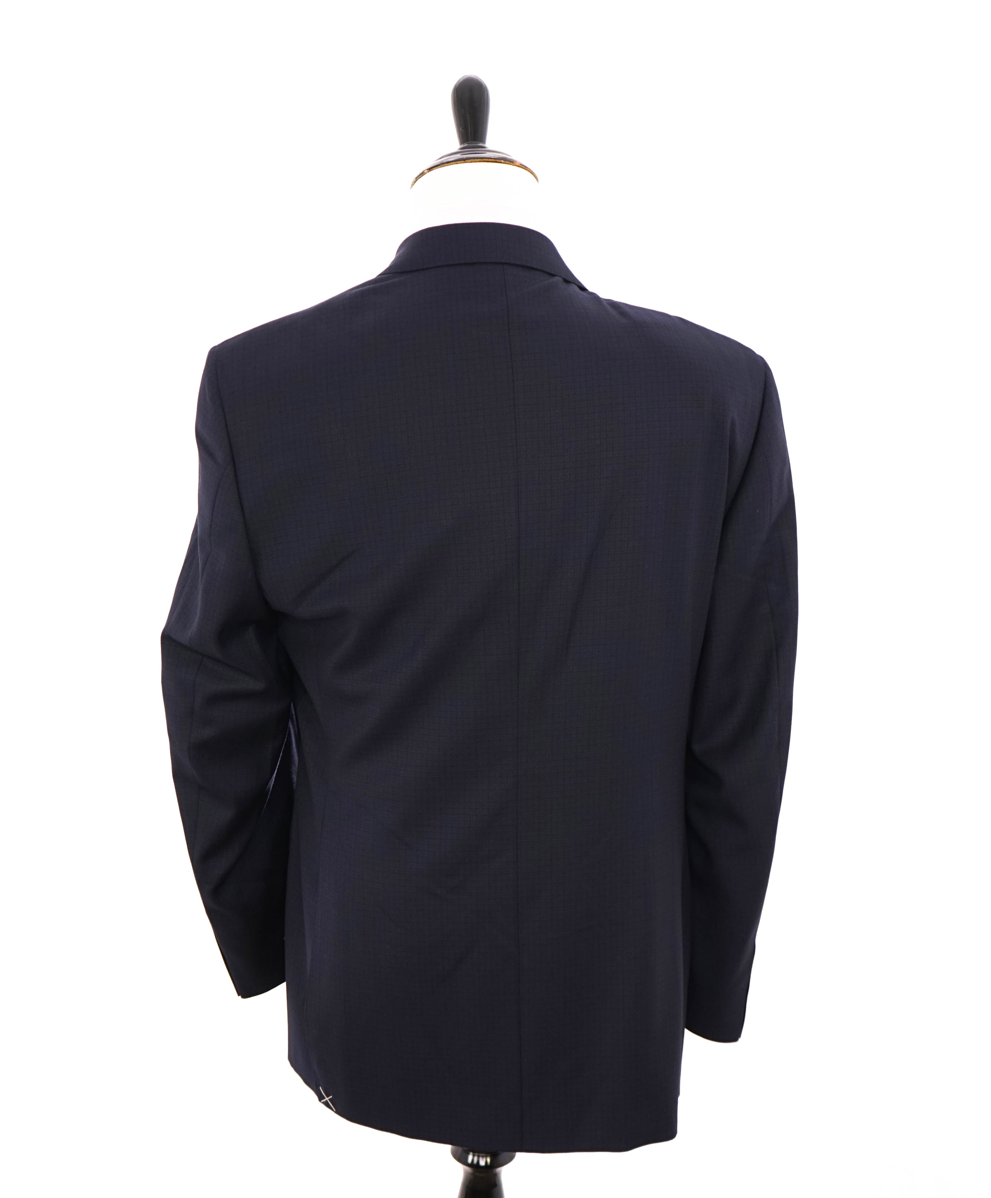 $1,895 CANALI - Navy/Purple Plaid Check Notch Lapel Blazer - 46R