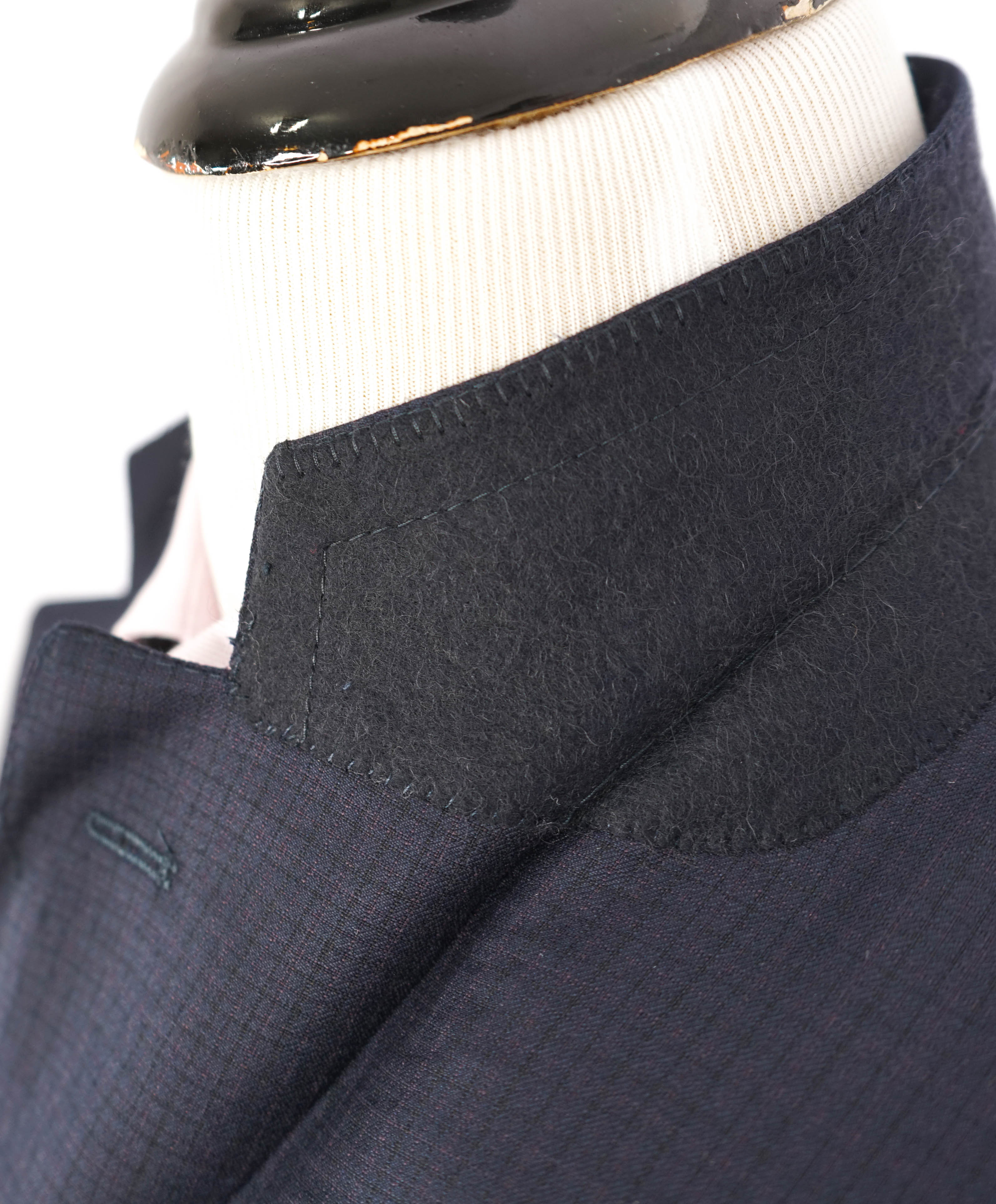 $1,895 CANALI - Navy/Purple Plaid Check Notch Lapel Blazer - 46R