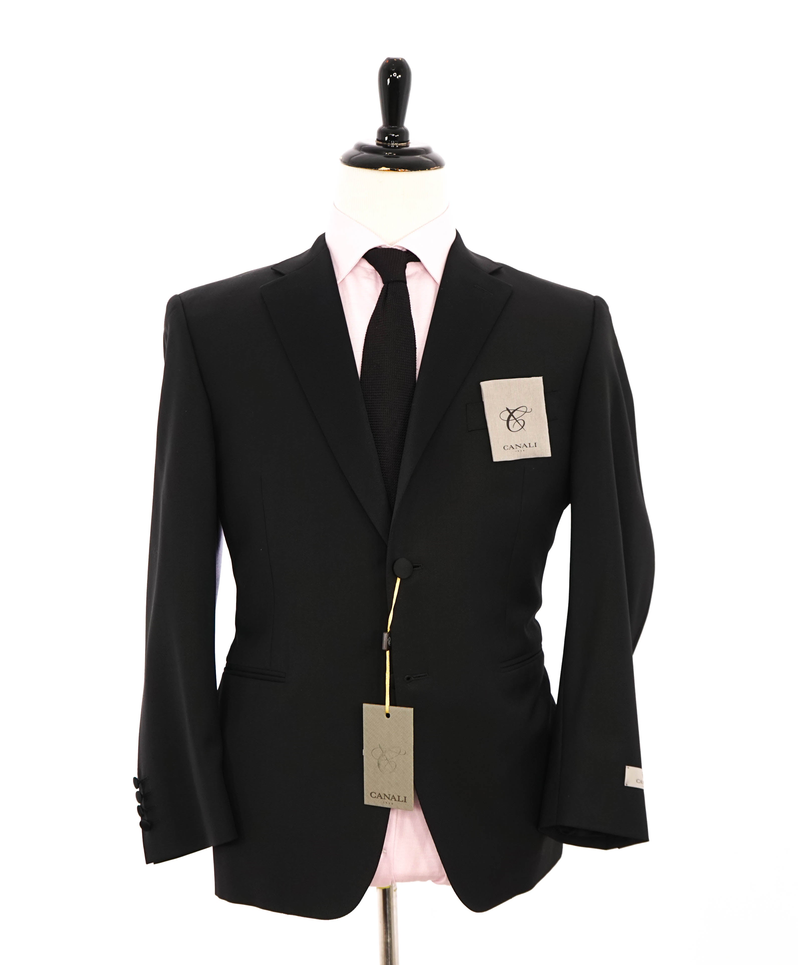 CANALI - Black *CLOSET STAPLE* Notch Lapel Tuxedo Suit - 44S