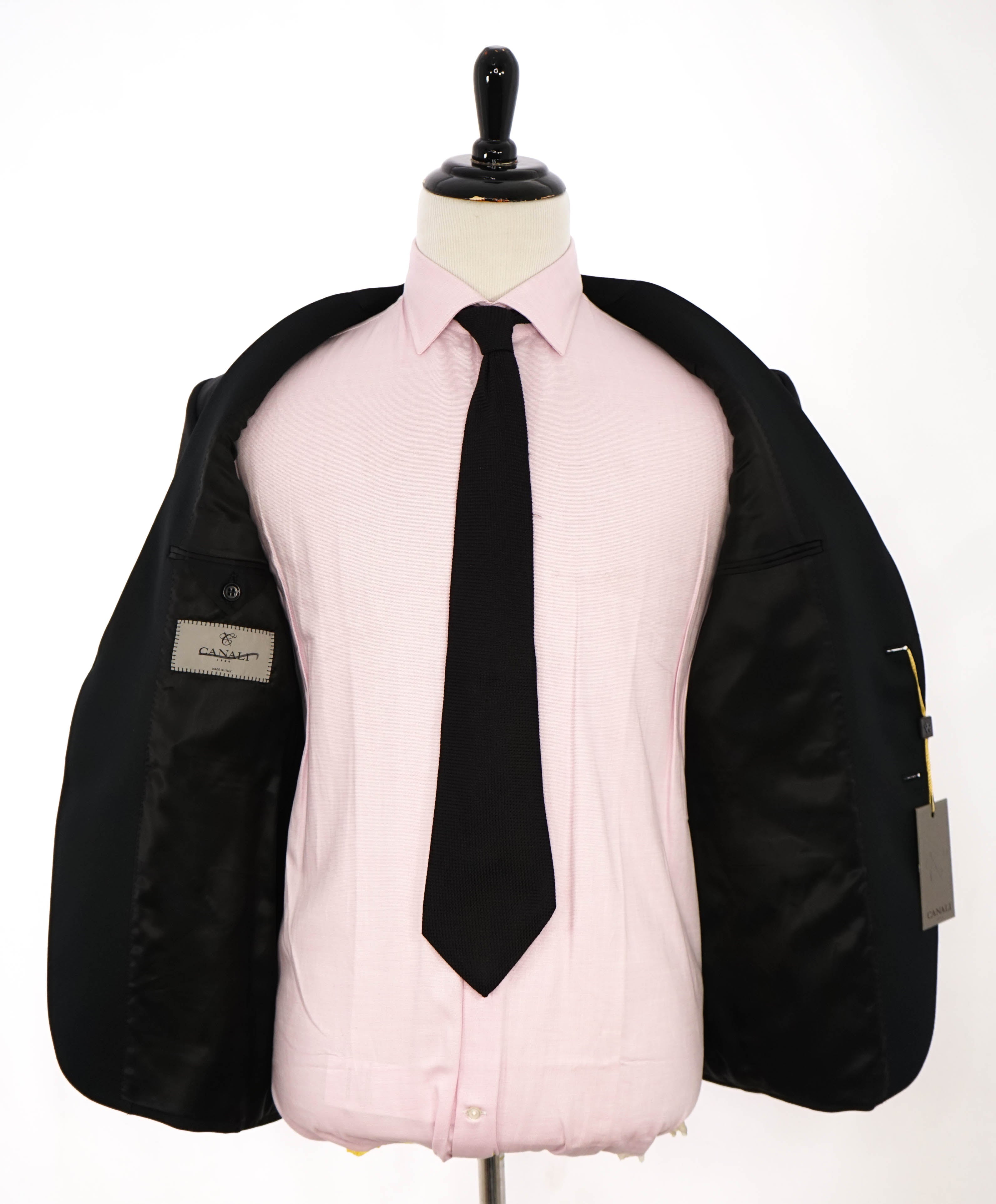 CANALI - Black *CLOSET STAPLE* Notch Lapel Tuxedo Suit - 44S