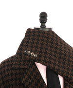 $14,545 KITON - *100% PURE CASHMERE* Brown Houndstooth Top Coat - 48R