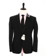 RALPH LAUREN PURPLE LABEL - Notch Lapel Black Tuxedo Suit Side Tabs - 38S