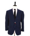 $3,750 ISAIA - Blue Check *CLOSET STAPLE* Coral Pin Suit - 42S