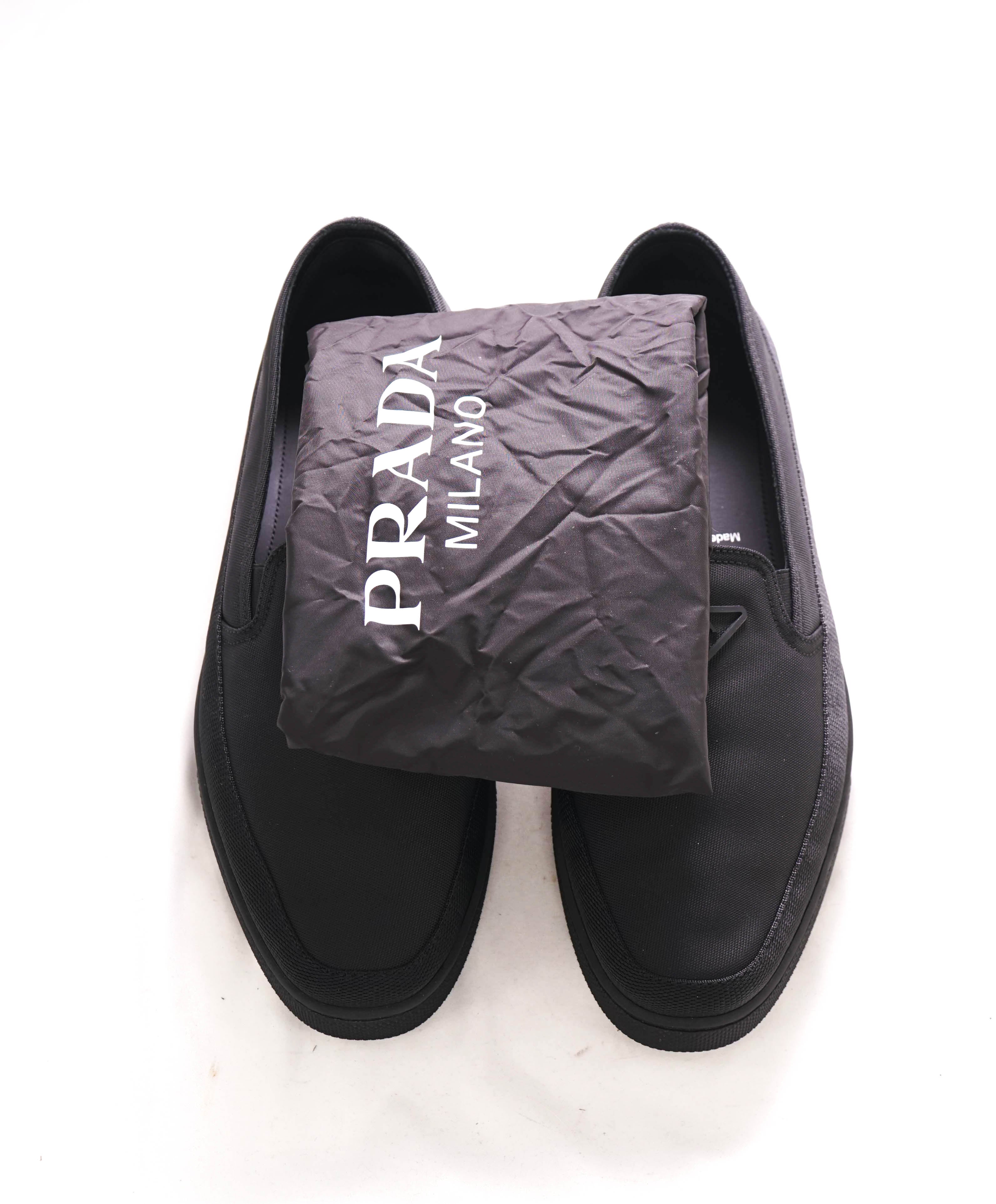 $875 PRADA - "CANNES" Re-nylon Triangle Logo Nylon Slip-On Loafers Sneaker - 9 US (8 IT)