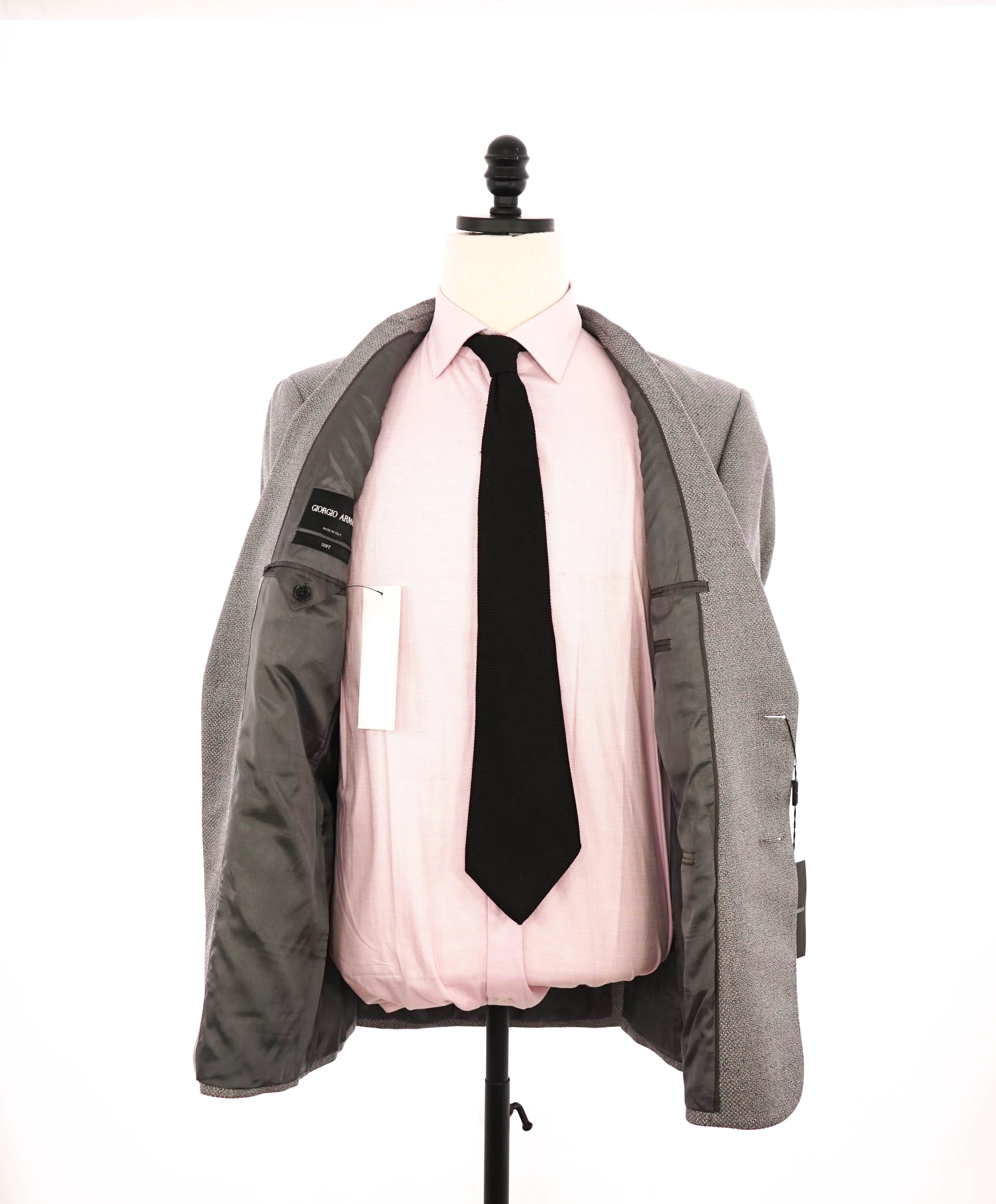 GIORGIO ARMANI - “SOFT” Textured SILK Oxford Weave Gray Blazer - 40R