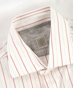 $395 ELEVENTY - *Spread Collar* White Stripe Dress Shirt - M