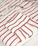 $395 ELEVENTY - *Spread Collar* Red/White Stripe Dress Shirt - M