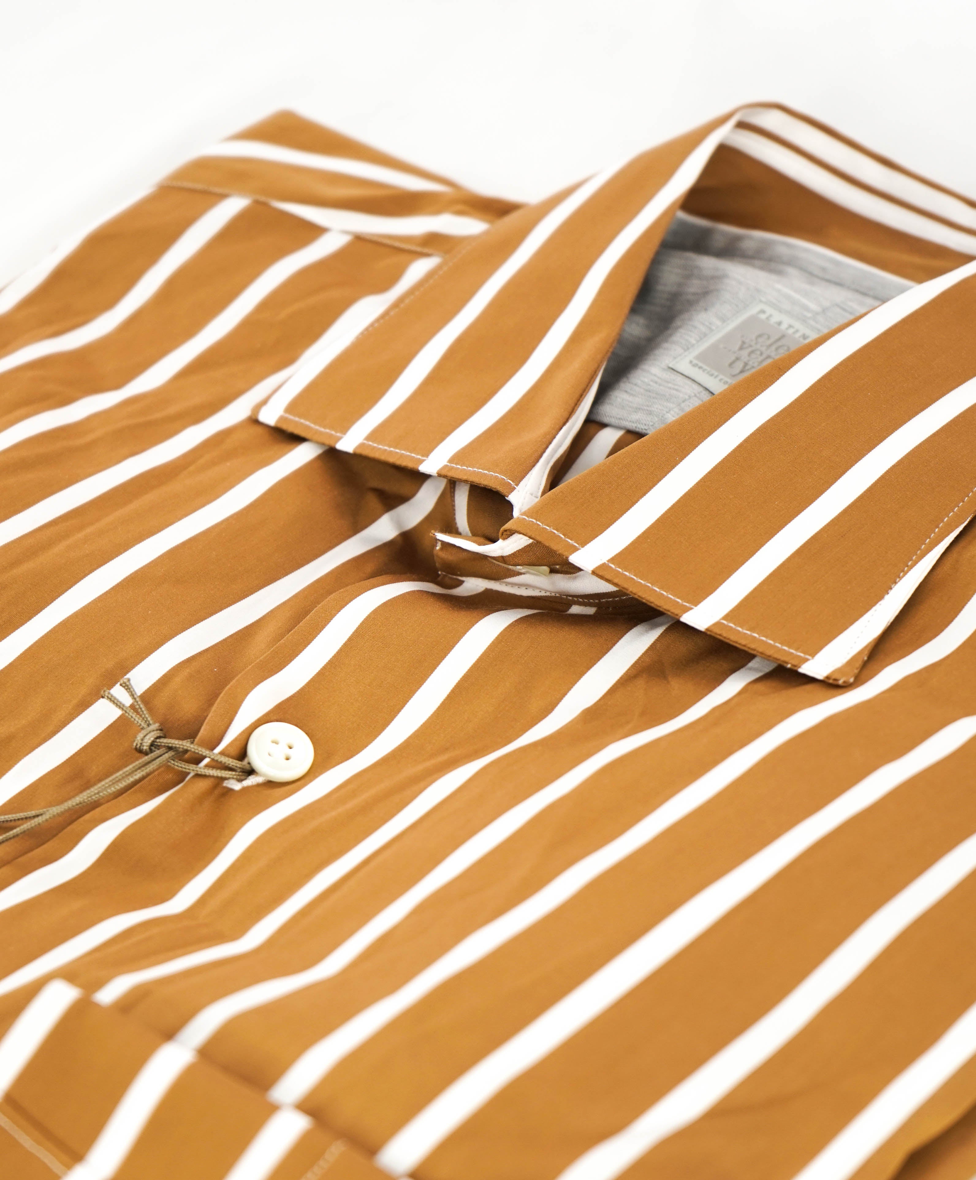 $395 ELEVENTY -*Wide Spread Broad Stripe* Button Dress Shirt - M