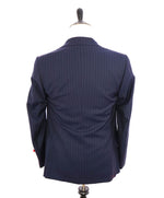 $4,495 ISAIA - Blue "BASE SANITA" Chalk Stripe Coral Pin Suit - 38R