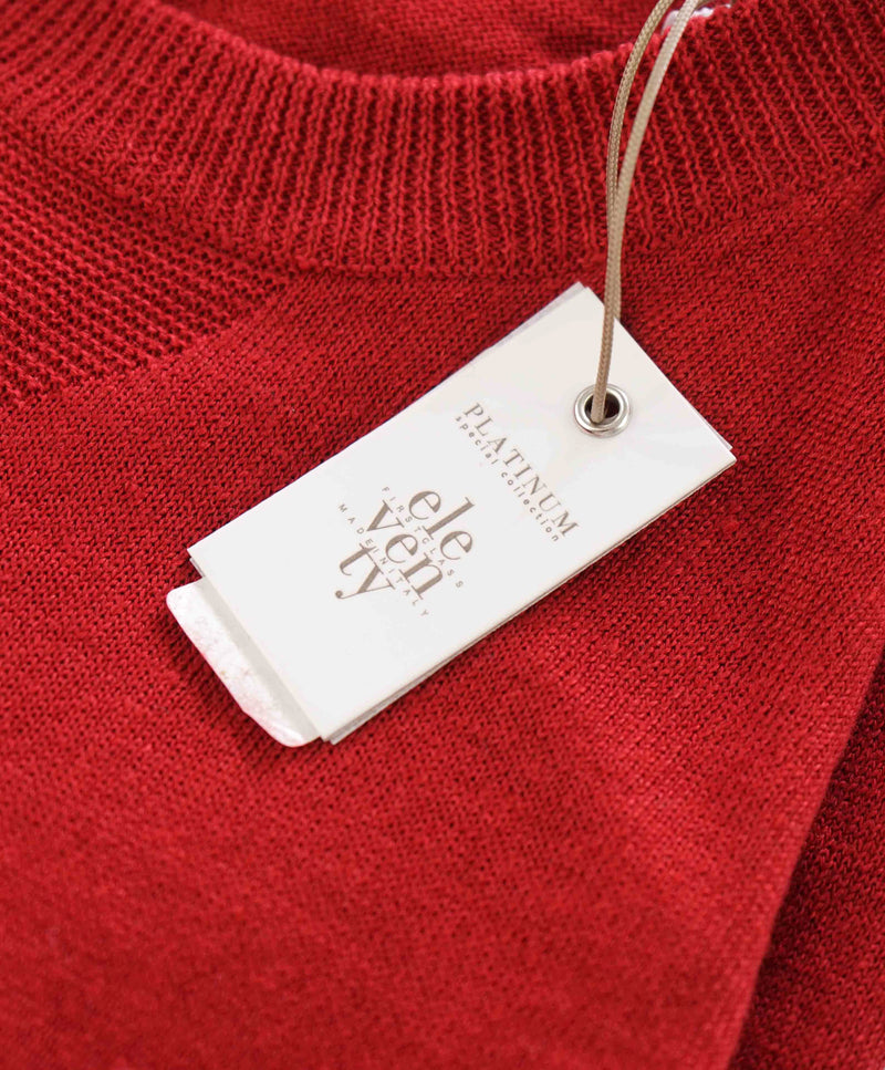 Copy of $395 ELEVENTY - Red Crewneck Premium Pure Wool Sweater - M