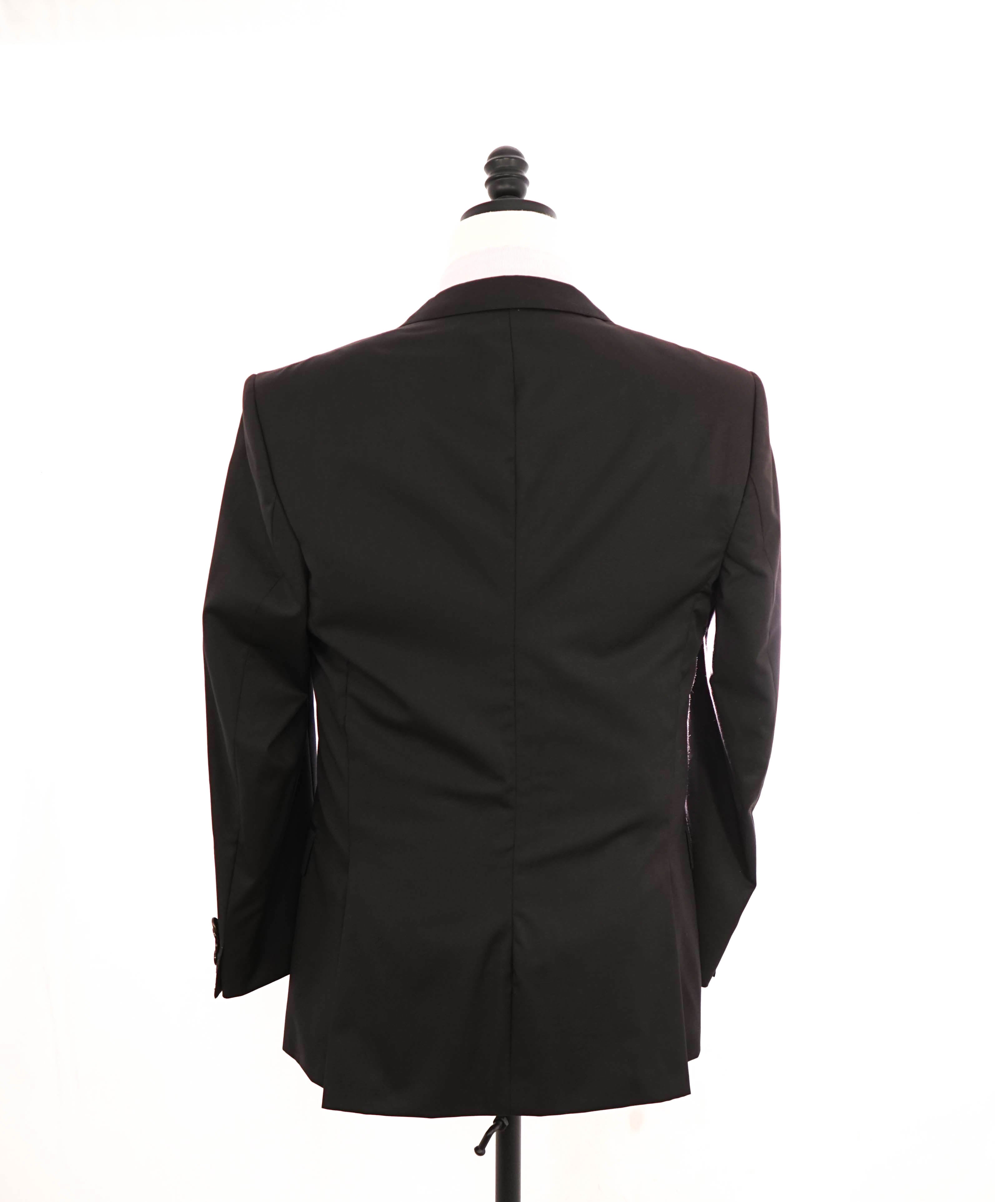 HUGO BOSS - "GUABELLO" Italian Fabric Solid Black SLIM Blazer 1-Pc - 38R