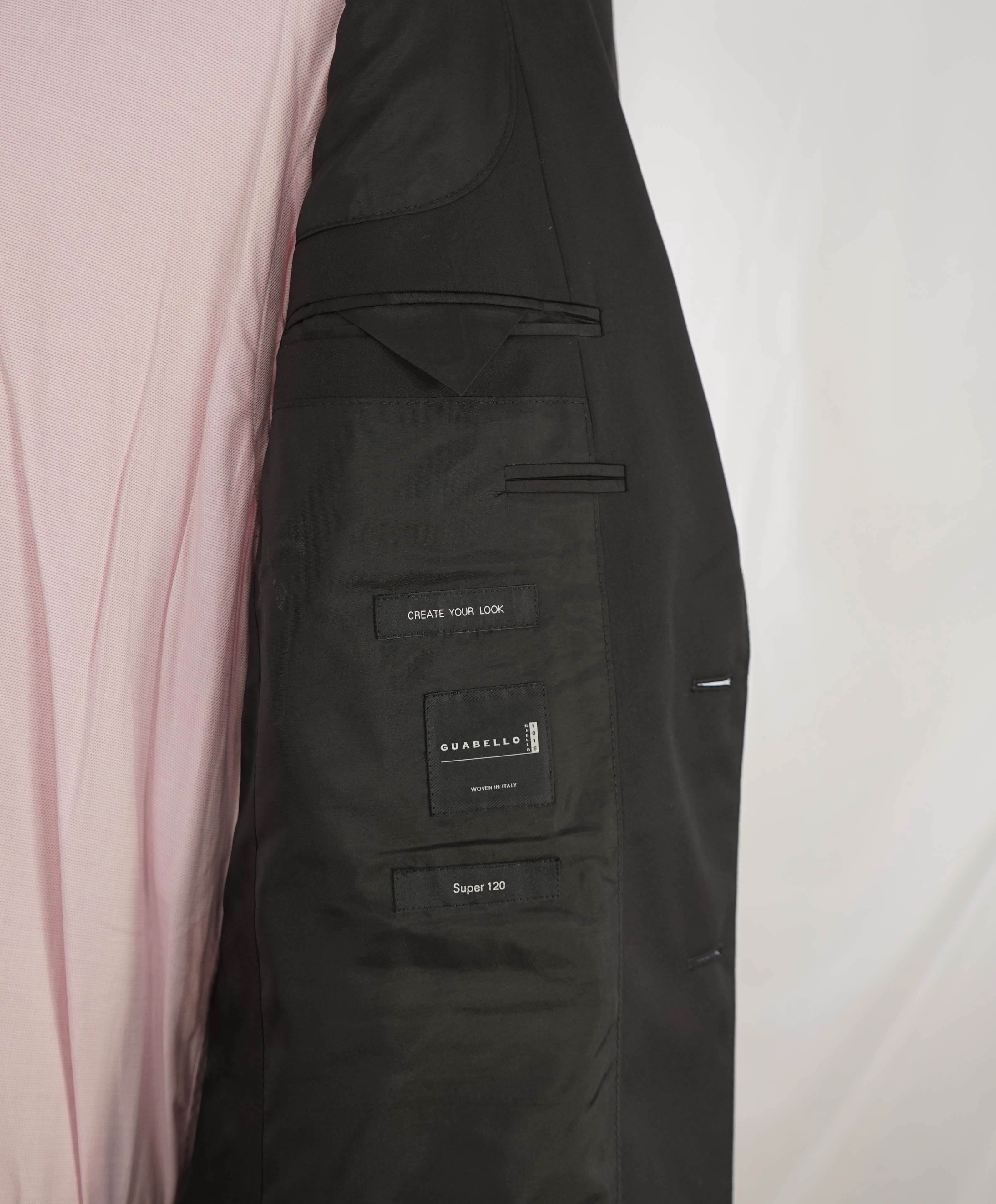 HUGO BOSS - "GUABELLO" Italian Fabric Solid Black SLIM Blazer 1-Pc - 38R