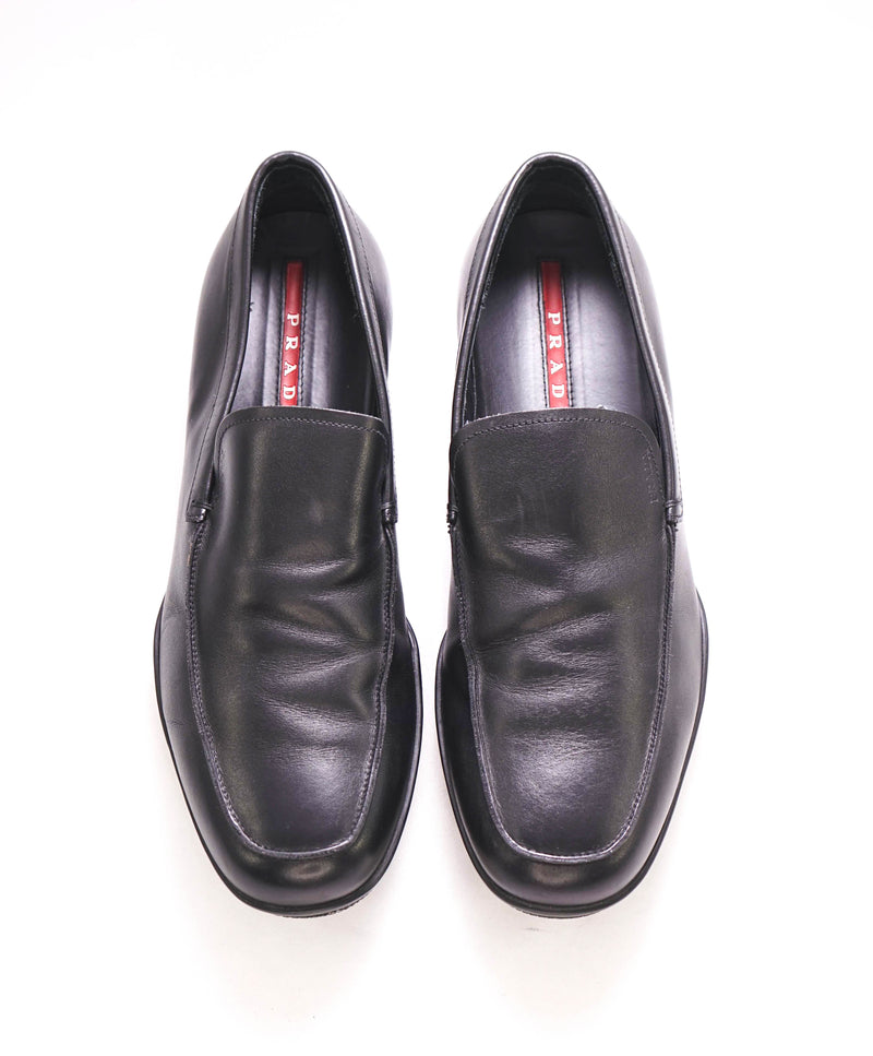 $795 PRADA - *LINEA ROSSA* Black Slip On Logo Vamp Loafer - 8.5 US (7.5 Prada)