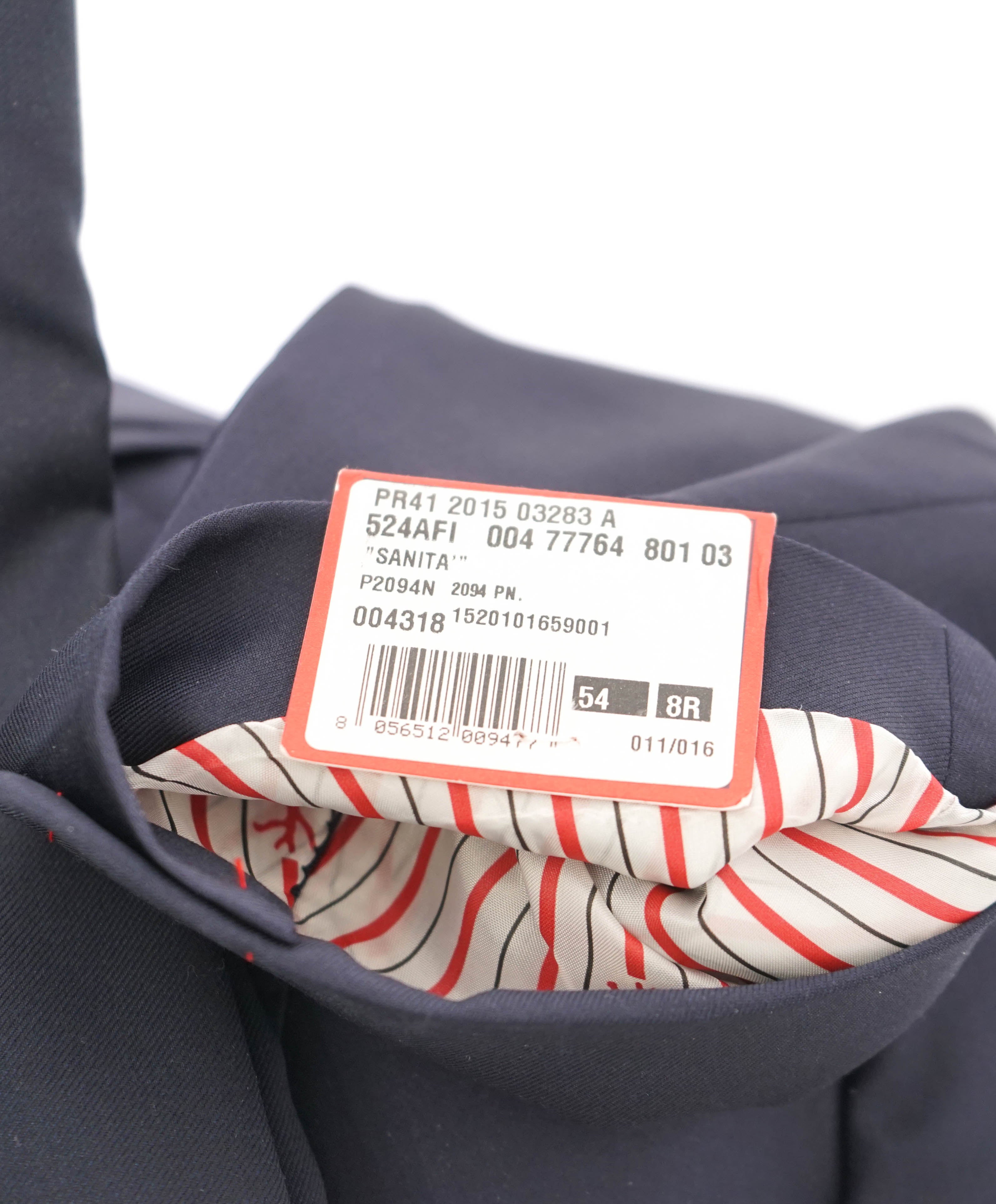 $3,750 ISAIA - Navy "SANITA 160's" *CLOSET STAPLE* Coral Pin Suit - 44R