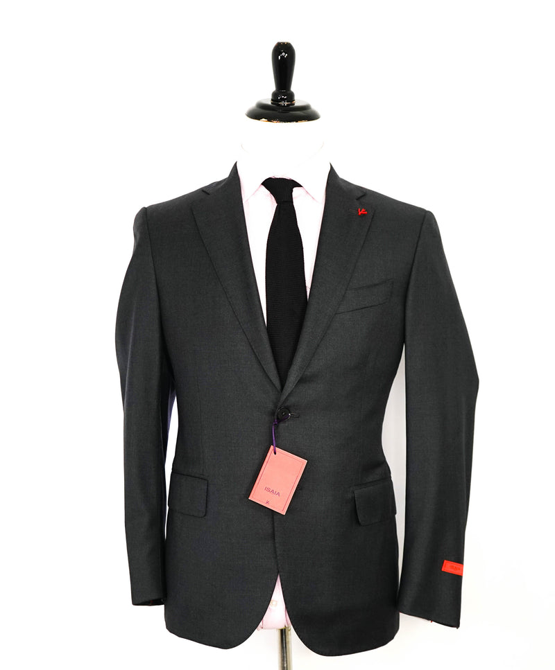 $3,750 ISAIA - Gray "AQUASPIDER" *CLOSET STAPLE* Coral Pin Suit - 40S 34W