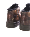 $1,495 SANTONI - Brown Patina FAUX FUR LINED Leather Sneaker - 8.5 (7.5 IT)