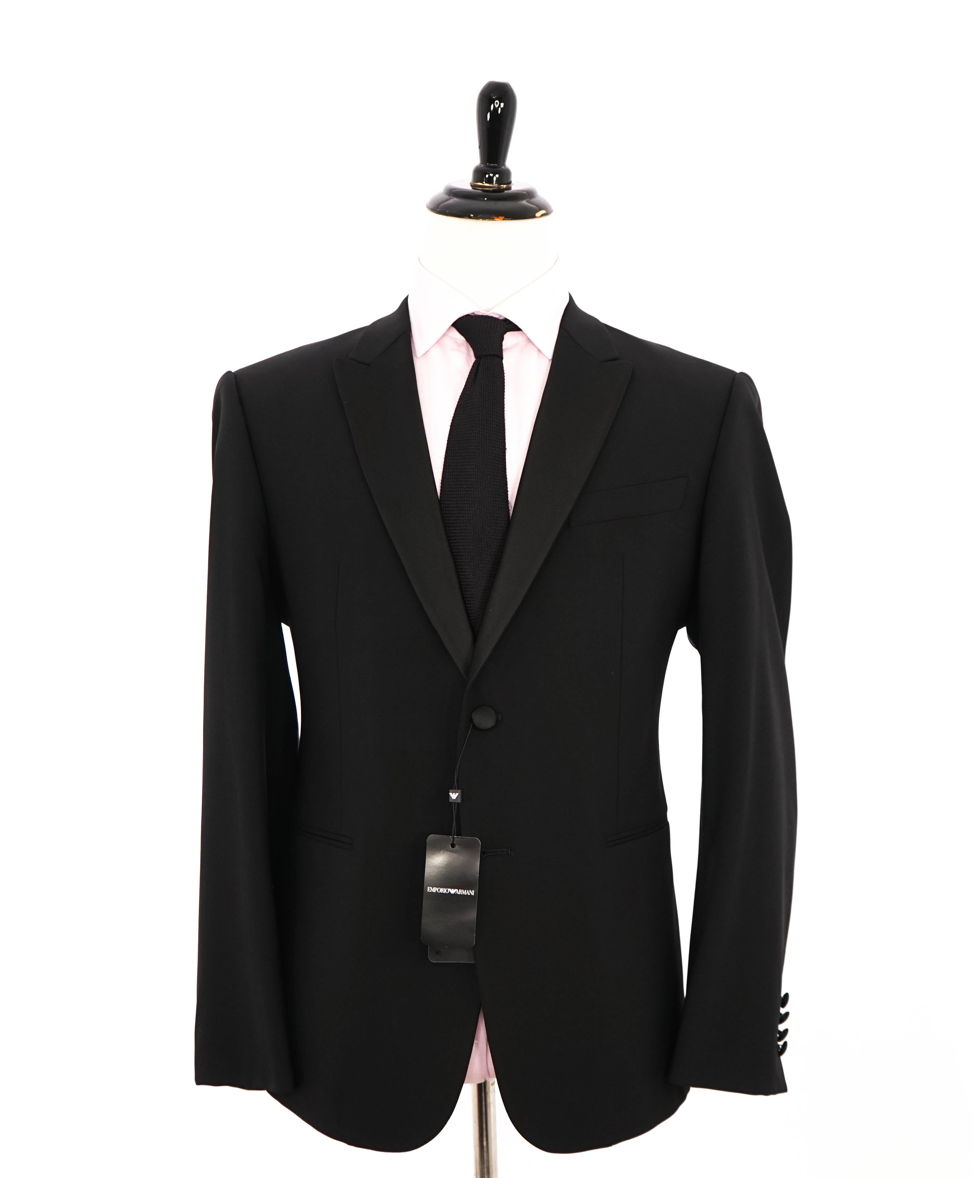 $1,995 EMPORIO ARMANI - “M LINE” 1-Btn Peak Lapel Tuxedo Suit - 44R