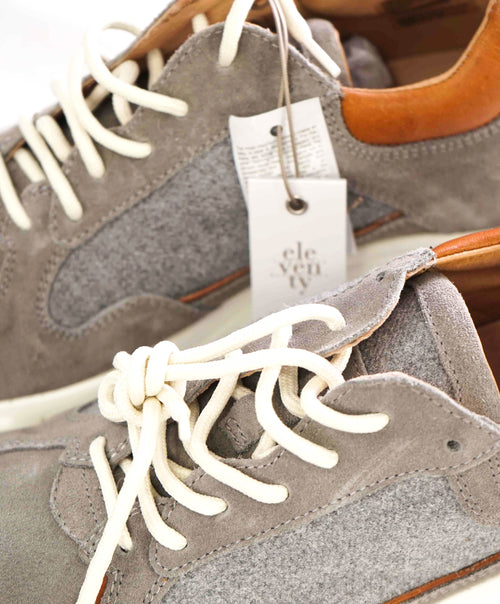 $695 ELEVENTY - Flannel Wool / Suede Leather Runner Sneakers - 11 US (44EU)