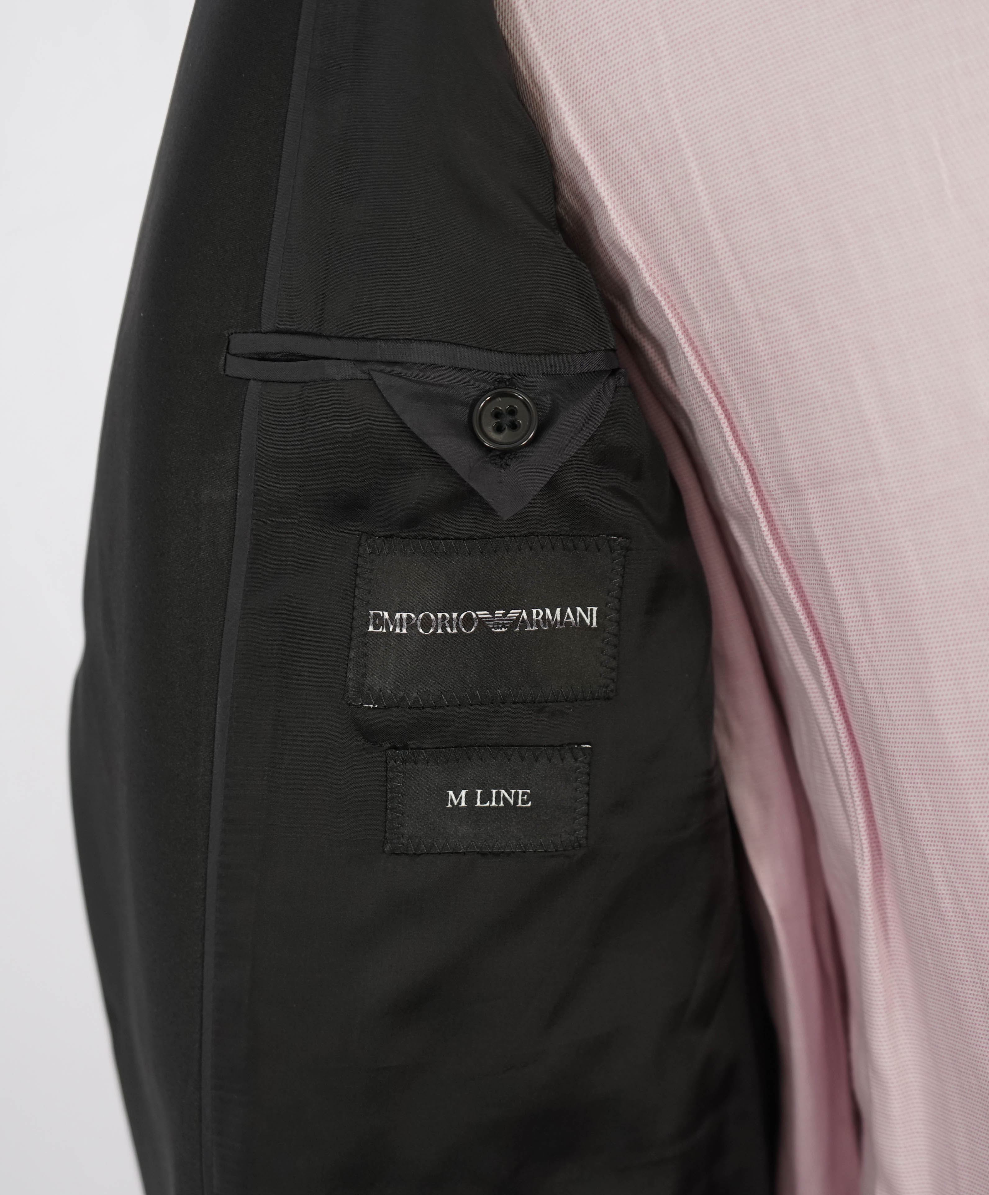 $1,995 EMPORIO ARMANI - “M LINE” 1-Btn Peak Lapel Tuxedo Suit - 44R