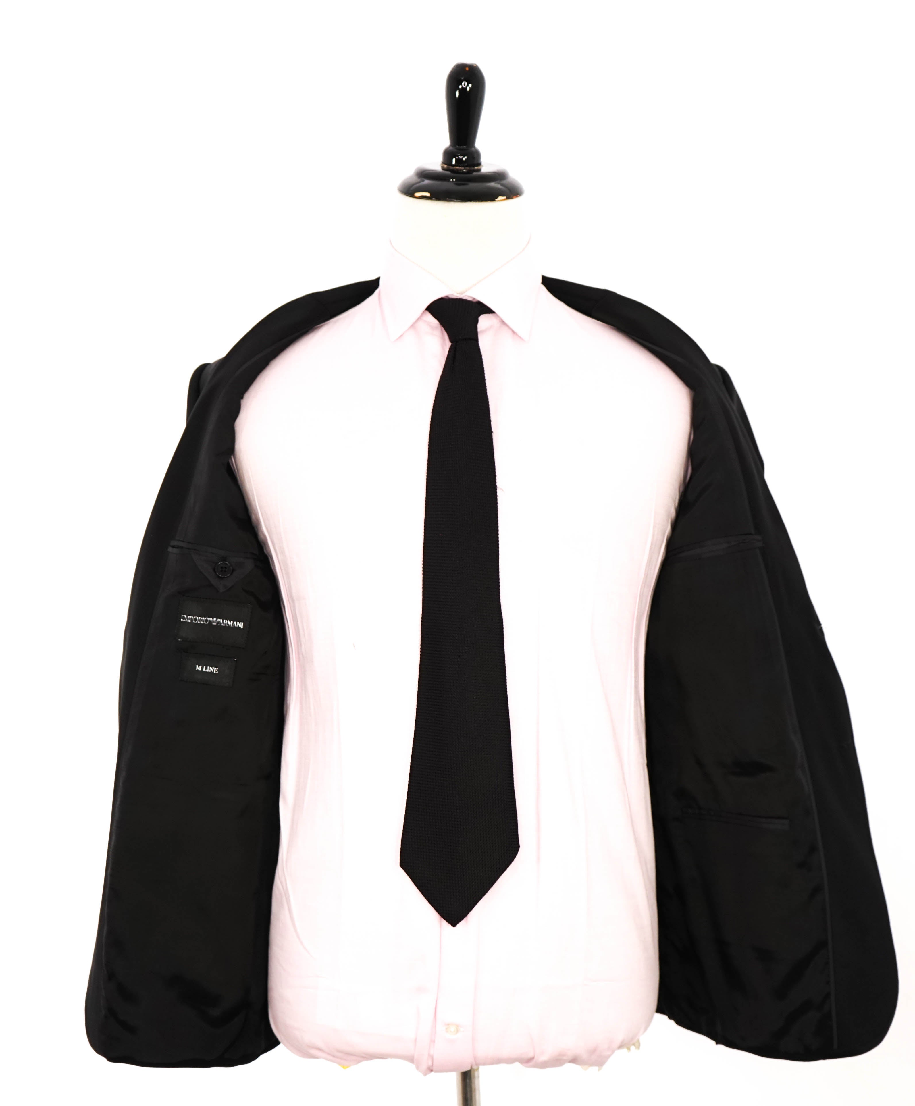 $1,995 EMPORIO ARMANI - “M LINE” 1-Btn Peak Lapel Tuxedo Suit - 44R