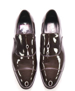 $950 PRADA - Brown Patent Leather Cap-Toe Loafers - 7.5 US (6.5 Prada)