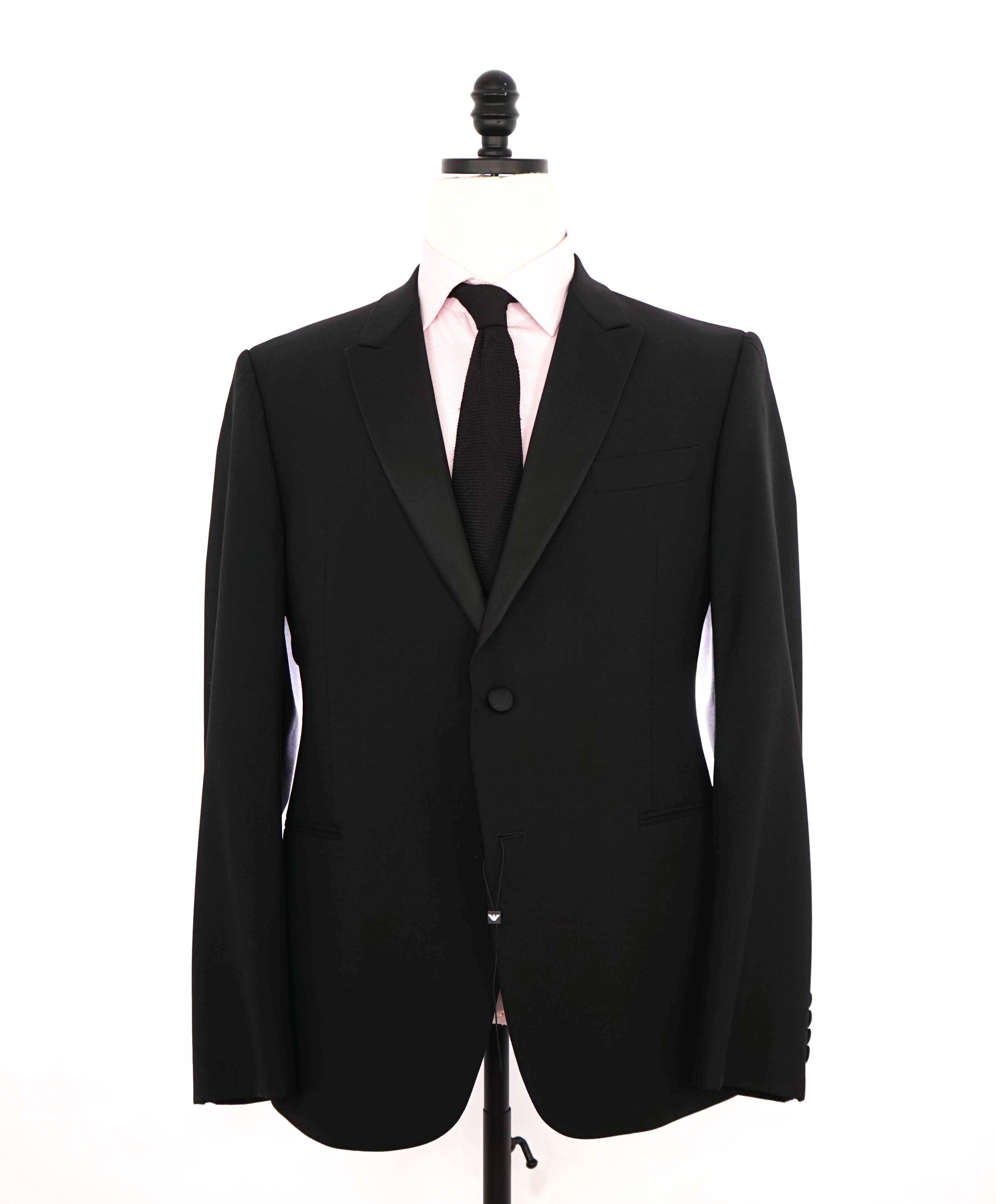 $1,995 EMPORIO ARMANI - “M LINE” Notch Lapel 130's Tuxedo Suit - 42R 34W