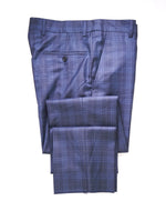 SAKS FIFTH AVE - Blue Check Plaid Wool MADE IN ITALY Flat Front Dress Pants - 30W