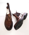 $695 ELEVENTY - Brown Brogue Leather Distressed Chelsea Boots - 11 US (44EU)