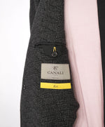 $2,395 CANALI - "KEI" Gray Abstract Subtle Check Wool Topcoat Coat - 48R