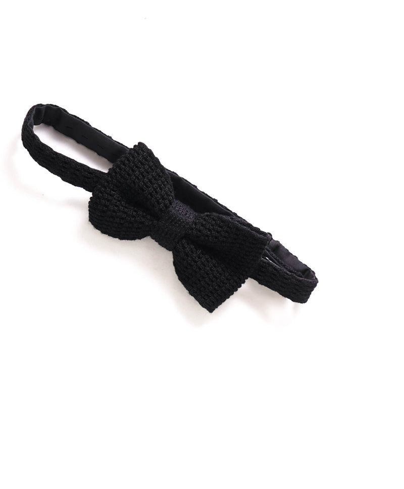 $295 ELEVENTY - Black WOOL Knit Bow Tie - One Size