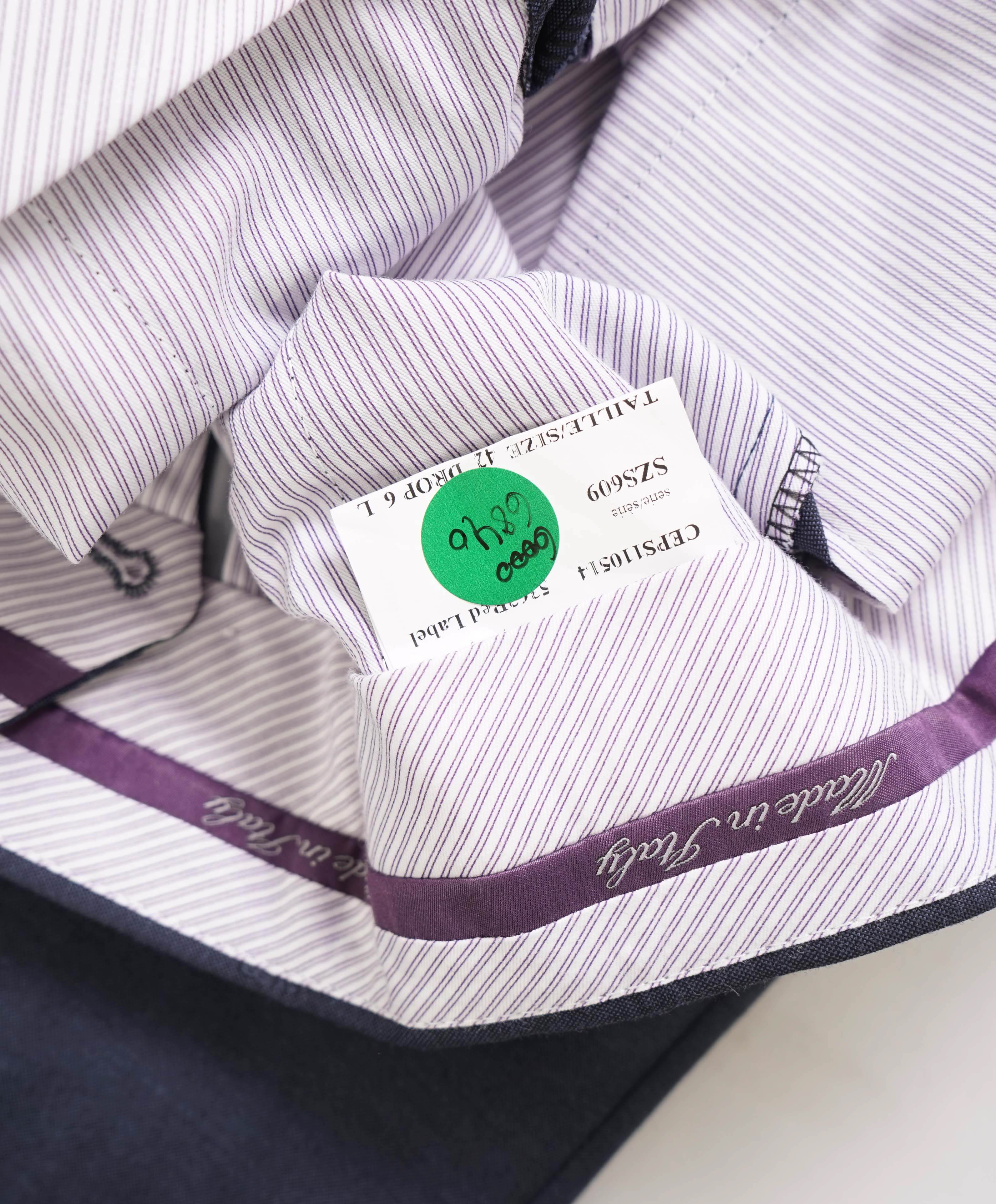 SAKS FIFTH AVE - Steel Blue Wool MADE IN ITALY Flat Front Dress Pants - 36W