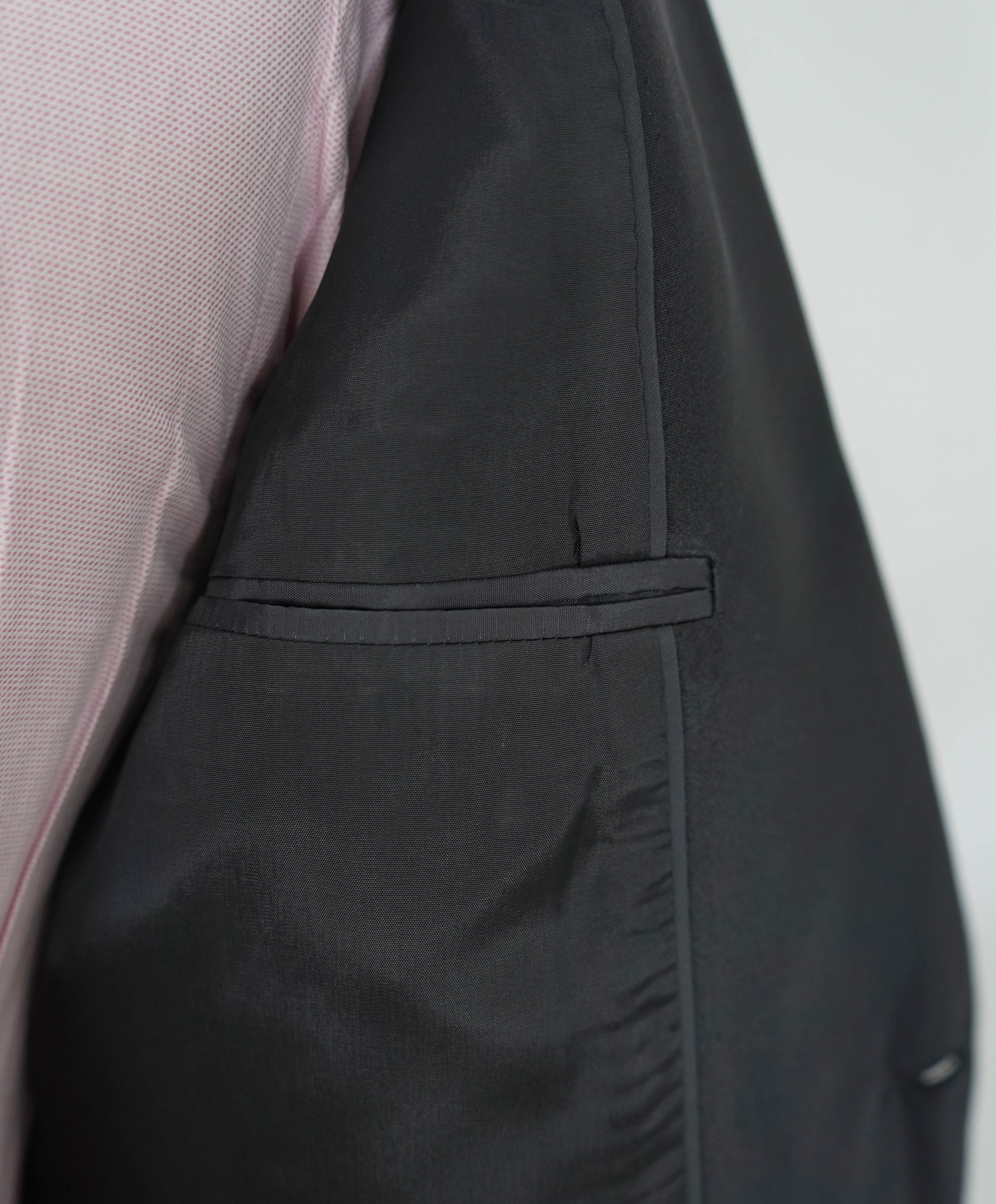 $1,995 EMPORIO ARMANI - “M LINE” 1-Btn Peak Lapel Tuxedo Suit - 44L