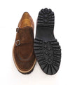 $795 ELEVENTY - Brown Monk Strap Loafers Distressed Brown Suede - 9 US (42EU)