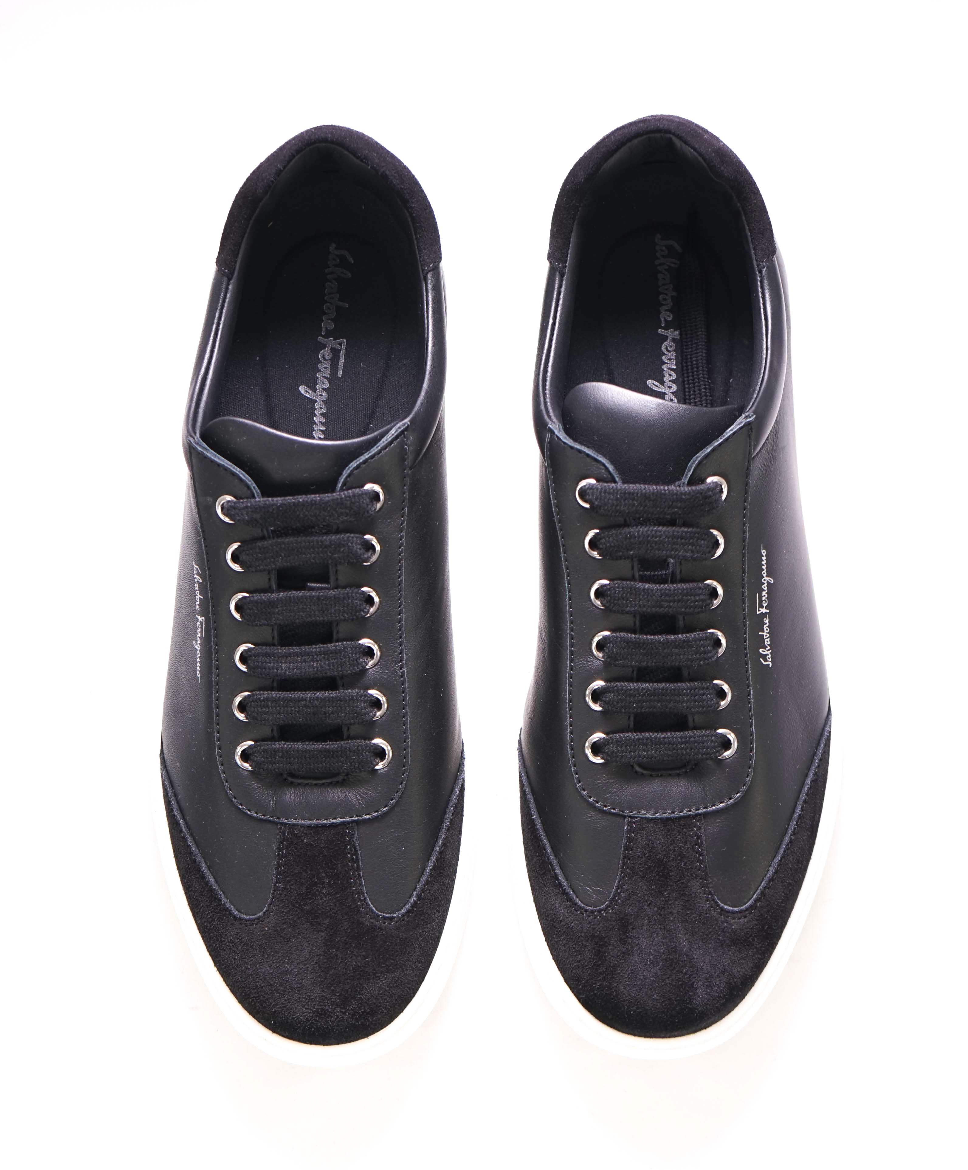 $695 SALVATORE FERRAGAMO - *PADEL* White/Black Gancini Sneaker - 9 M US