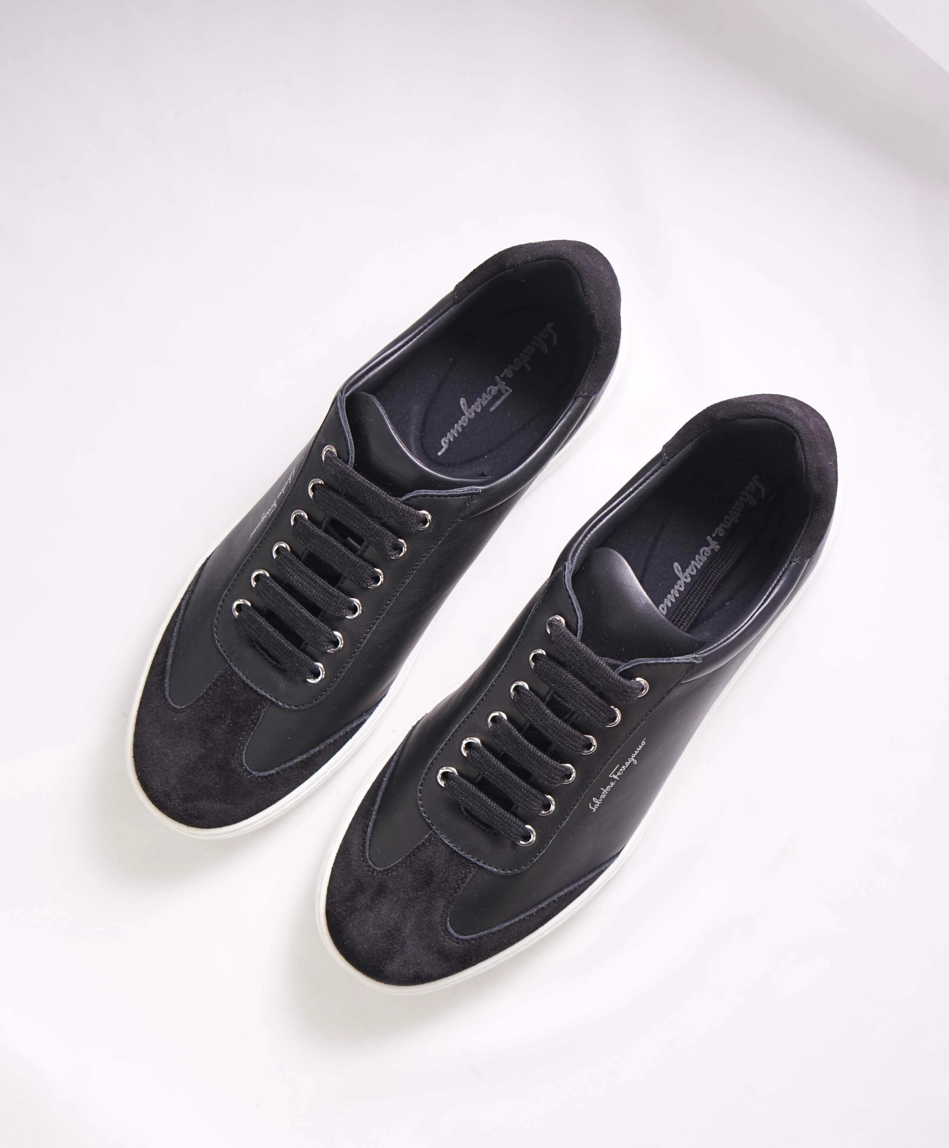 $695 SALVATORE FERRAGAMO - *PADEL* White/Black Gancini Sneaker - 9 M US