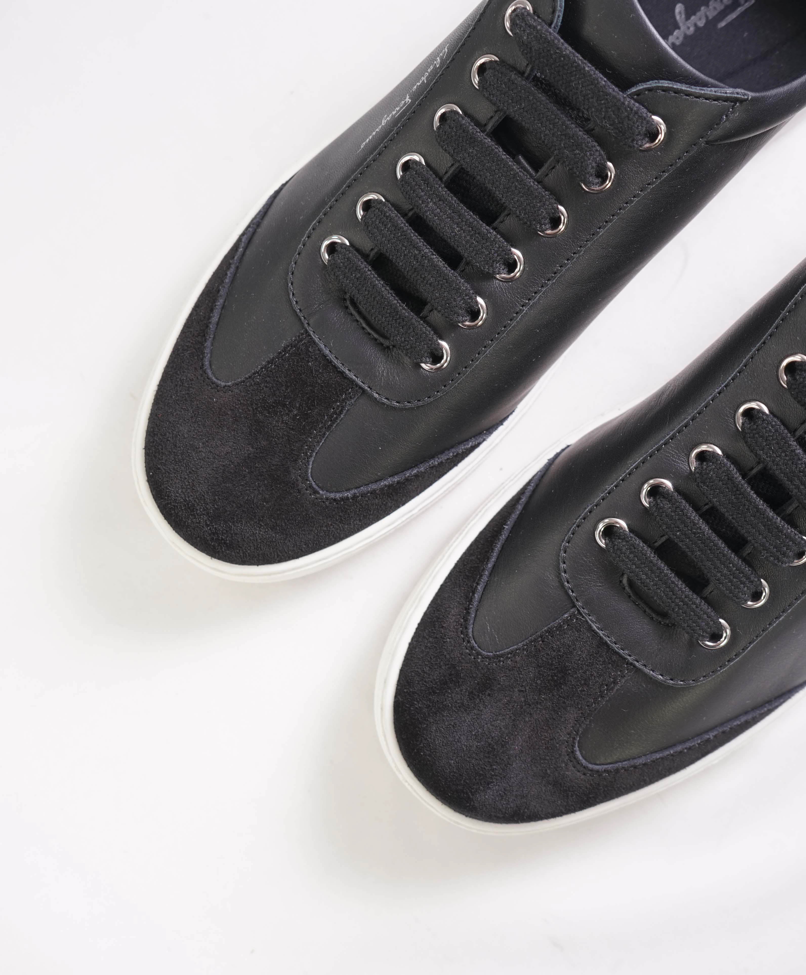 $695 SALVATORE FERRAGAMO - *PADEL* White/Black Gancini Sneaker - 9 M US