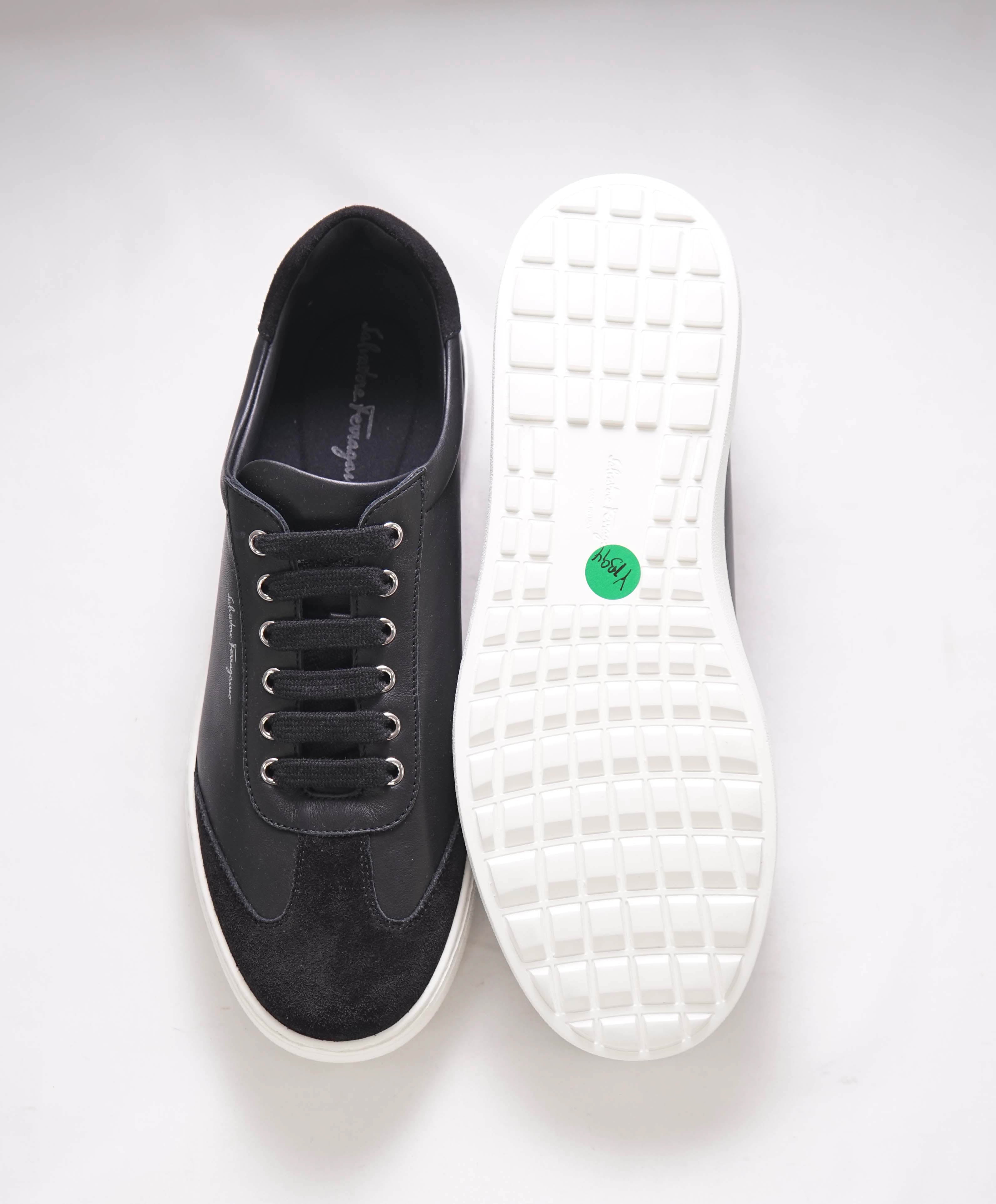 $695 SALVATORE FERRAGAMO - *PADEL* White/Black Gancini Sneaker - 9 M US
