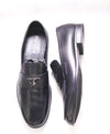 $950 PRADA - Black Saffiano Leather LOGO Loafers - 13 US (12 Prada)