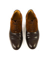 $890 GUCCI - "ADEL" Brown Mixed Leather Suede Logo Heel Oxford - 7.5US (7G)