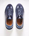 MAGNANNI - Lace Up Blue Leather Sneakers W Rubber Sole - 8 US