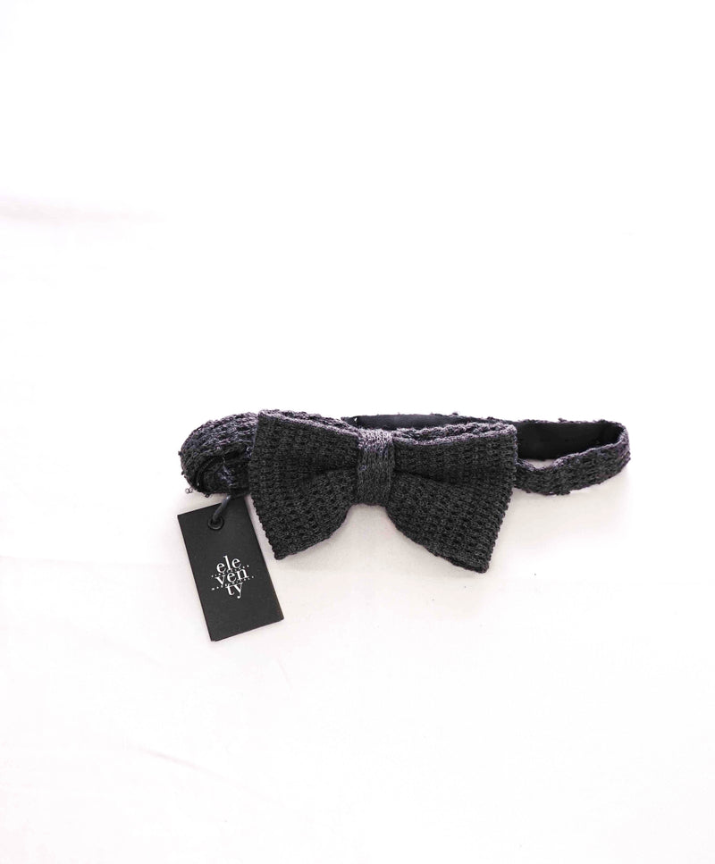 $295 ELEVENTY - Gray Knit Bow Tie - One Size