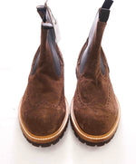 $695 ELEVENTY - Brown Brogued Elasticated Side-Panel Boots - 11 US (44EU)