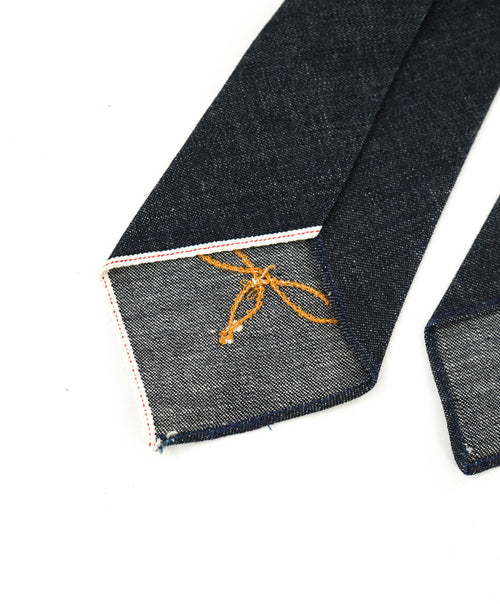 $195 RRL - Double RL Denim Tipped Stitch Tie - Tie